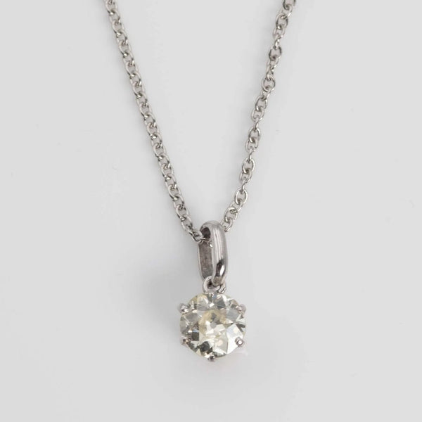 Art Deco 18ct White Gold .92 carat Diamond Pendant - Friar House