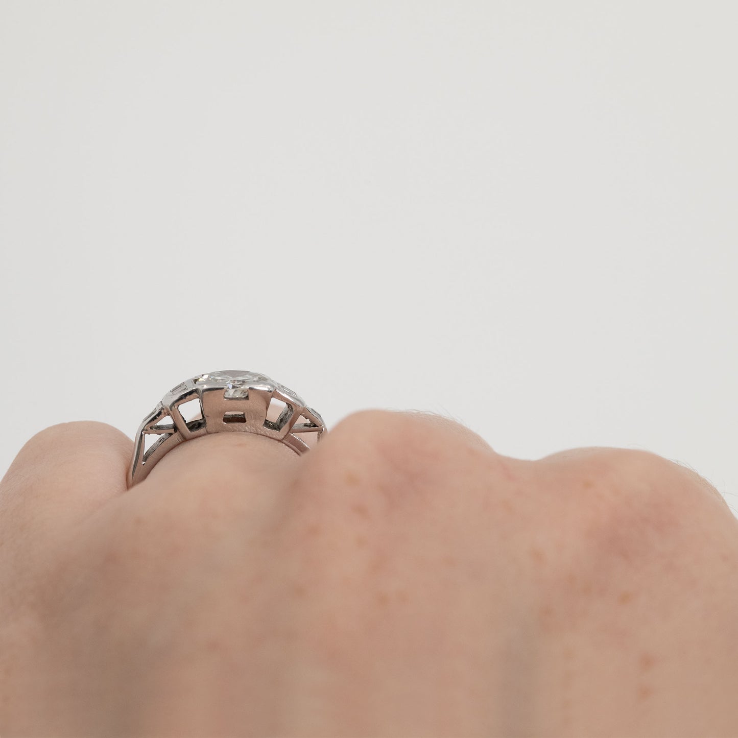 Art Deco 18ct White Gold 1.10 Carat Diamond Solitaire Ring - Friar House