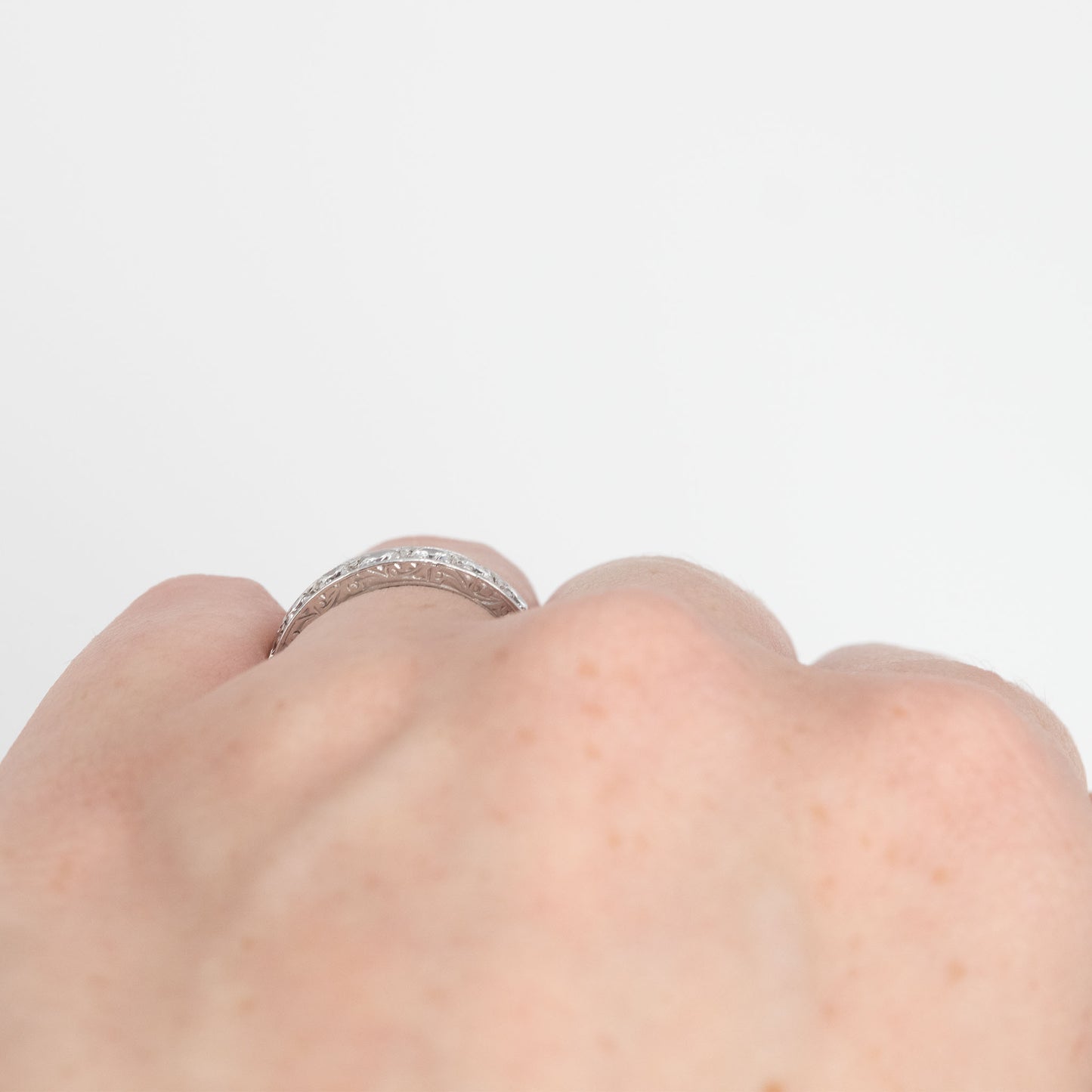 Art Deco 18ct White Gold 2.5 Carat Diamond Eternity Ring Size J - Friar House