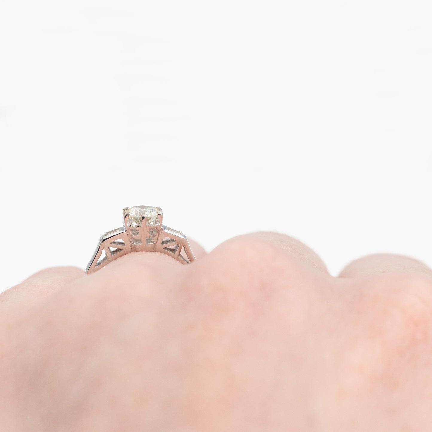 Art Deco 18ct White Gold Diamond Solitaire Ring - Friar House