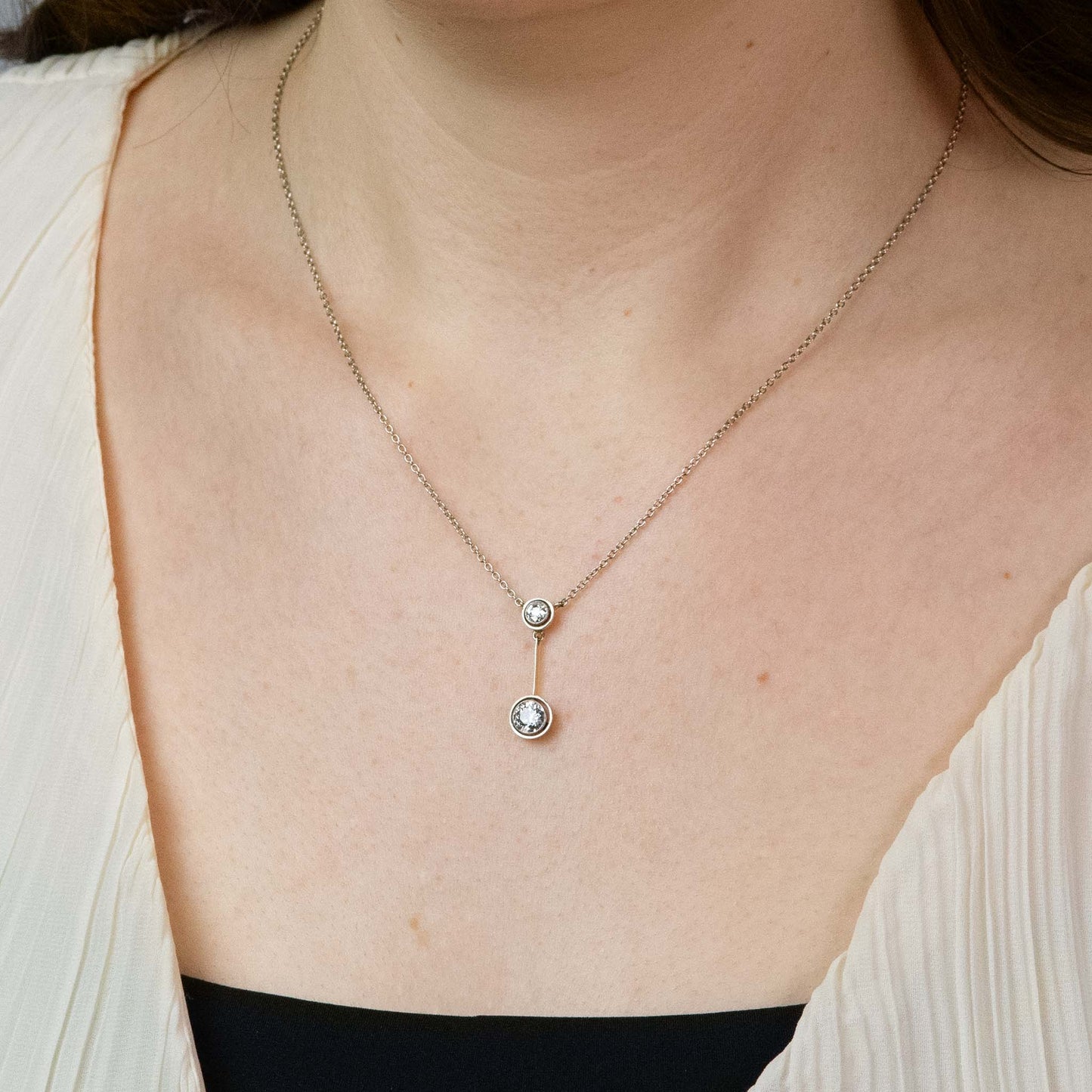 Art Deco 18ct Yellow Gold And Platinum Diamond Pendant - Friar House Antique Jewellery