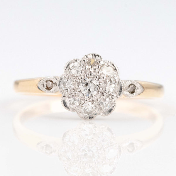 Art Deco 18ct Yellow Gold Diamond Cluster Ring - Friar House