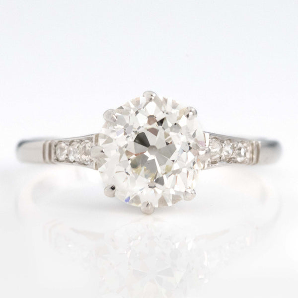 Art Deco Platinum 1.9 Carat Diamond Solitaire Ring - Friar House
