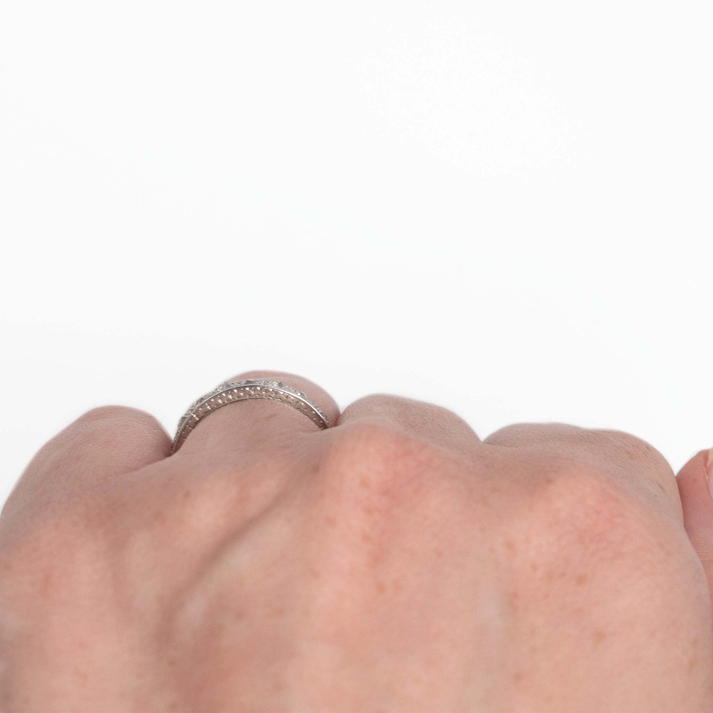 Art Deco Platinum Diamond Eternity Ring Size I 1/2 - Friar House