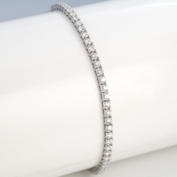 Contemporary 14ct White Gold Diamond Line Bracelet - Friar House