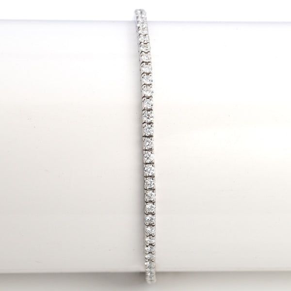 Contemporary 14ct White Gold Five Carat Diamond Line Bracelet - Friar House