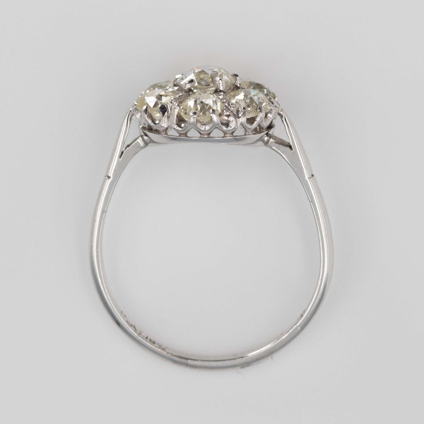 Vintage 18ct White Gold 2 Carat Diamond Cluster Ring - Friar House