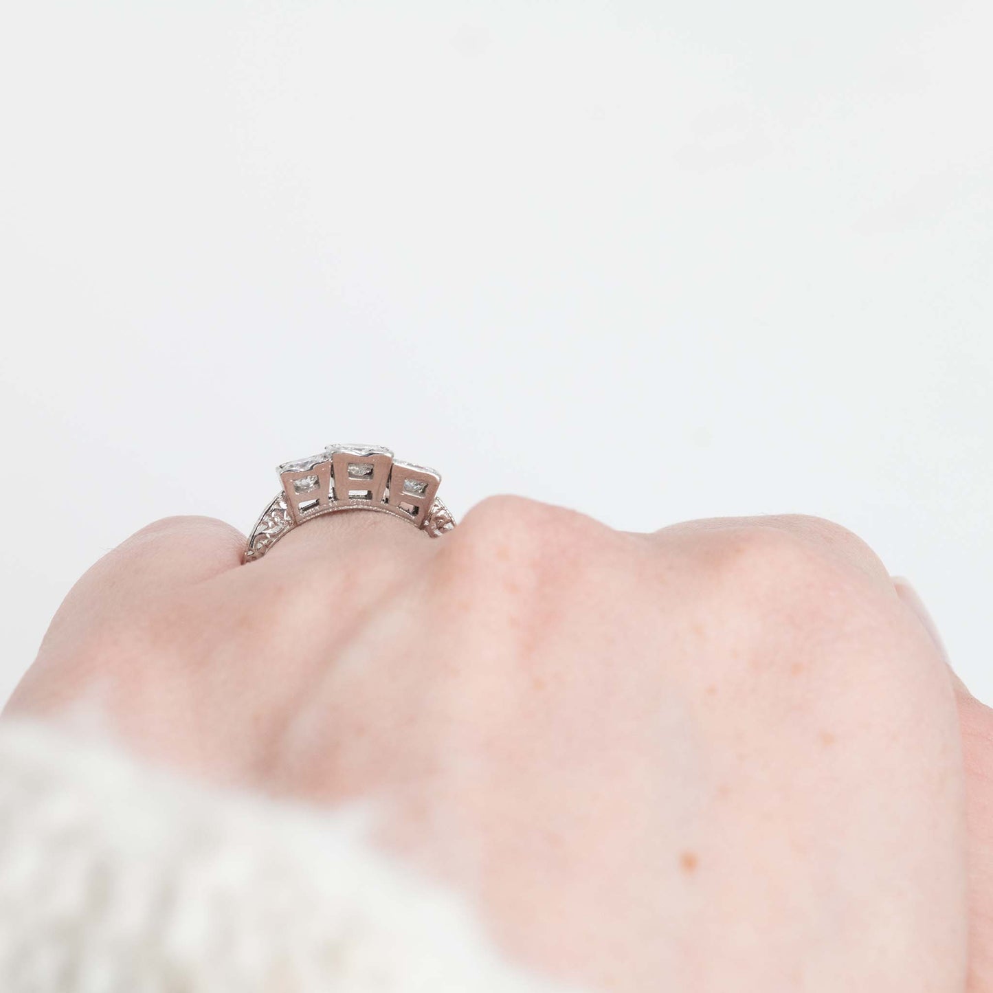 Vintage Platinum Diamond Three Stone Ring - Friar House