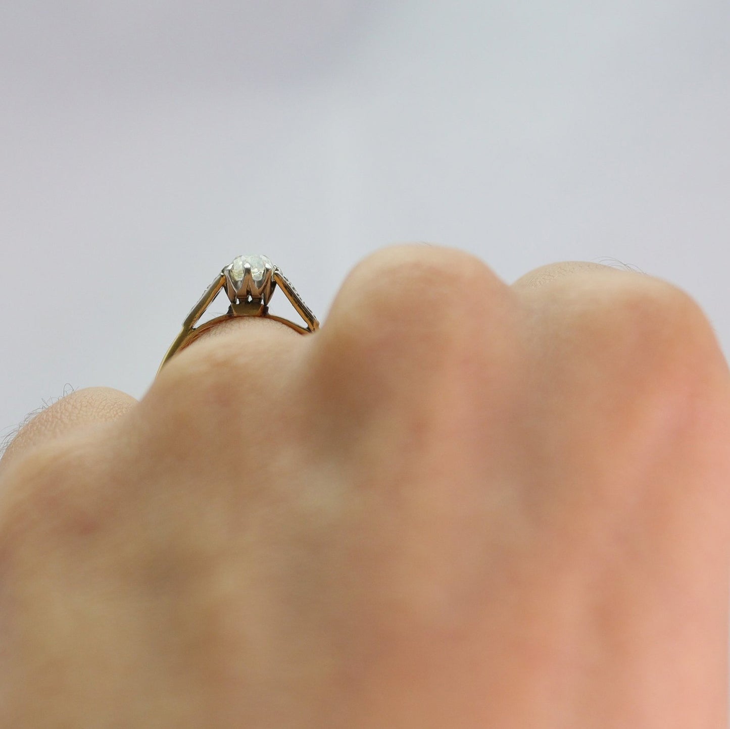 Art Deco 18ct Yellow Gold Diamond Solitaire Ring