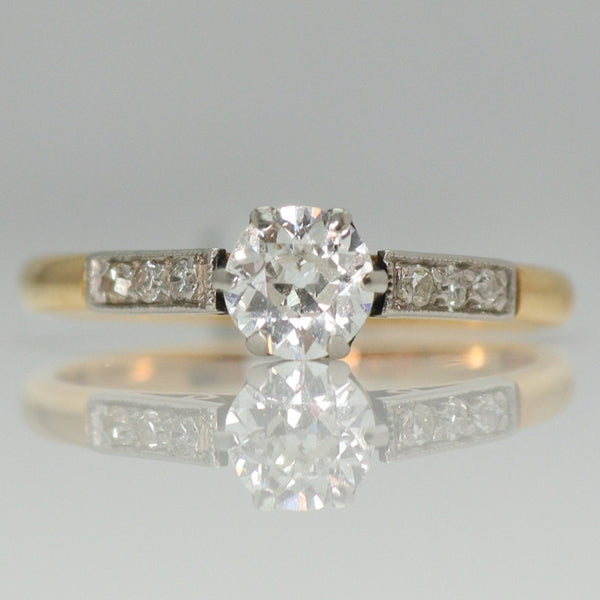 Art Deco 18ct Yellow Gold Diamond Solitaire Ring - Friar House