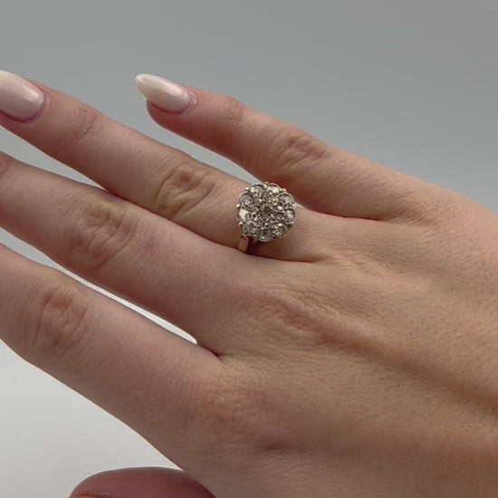 Art Deco Diamond Cluster Diamond Ring