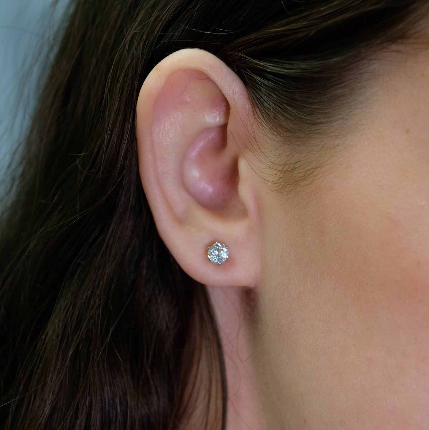 1.42ct Platinum Old Cut Diamond Stud Earrings - Friar House