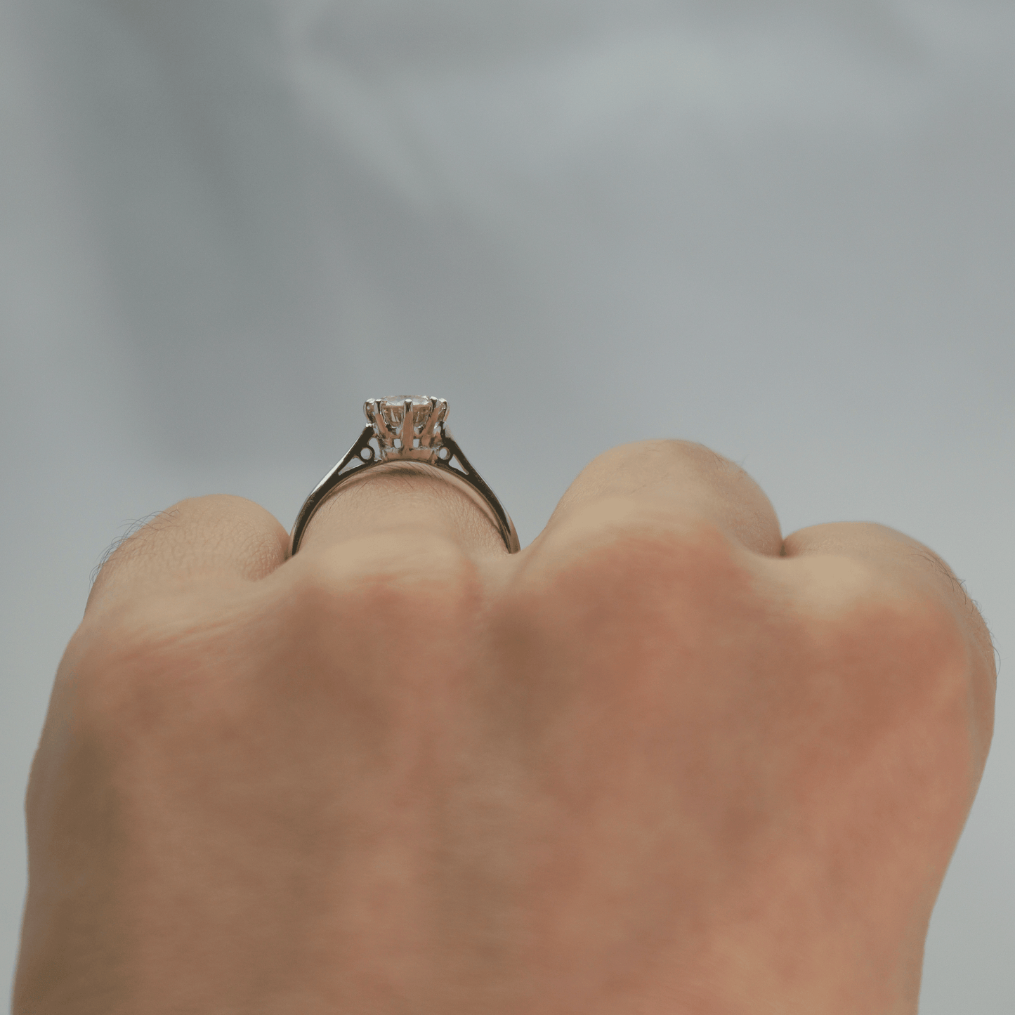 18 Carat White Gold Diamond Solitaire Ring - Friar House