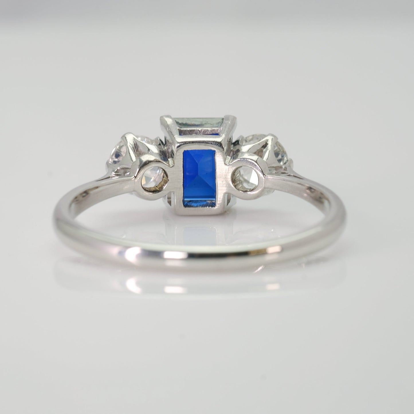 18 Carat White Gold Sapphire & Diamond Three Stone Ring - Friar House