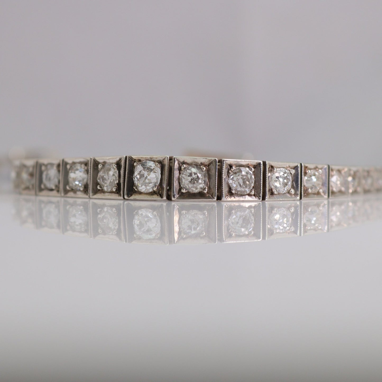 1930’s 18ct white gold Diamond Line bracelet - Friar House