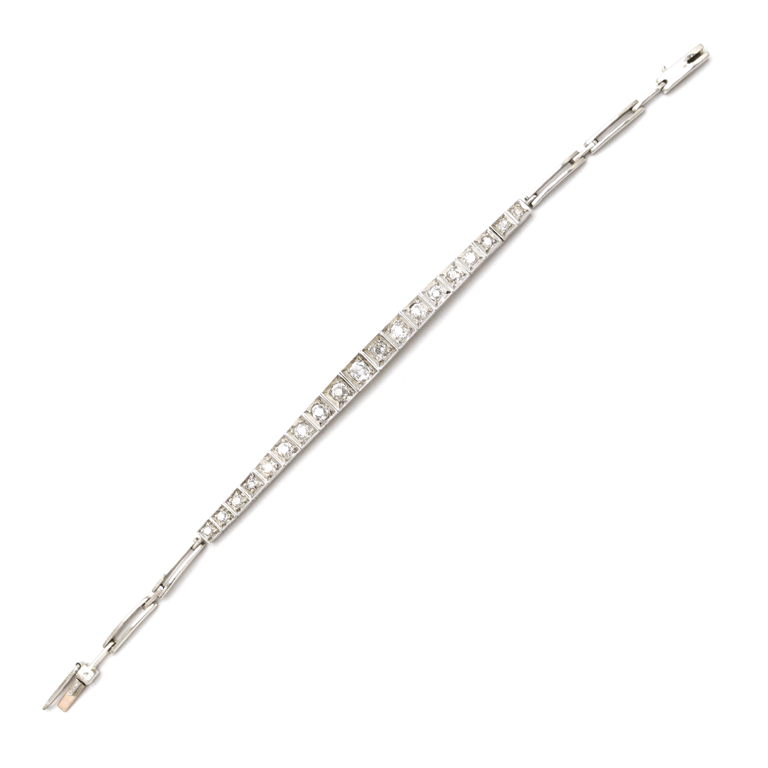 1930’s 18ct white gold Diamond Line bracelet - Friar House