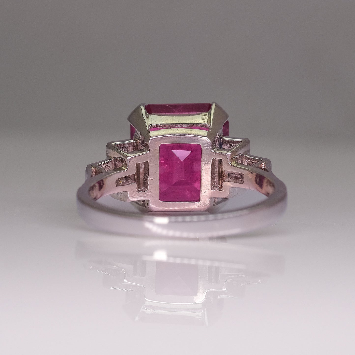 1930s Platinum Pink Tourmaline and Diamond Ring - Friar House
