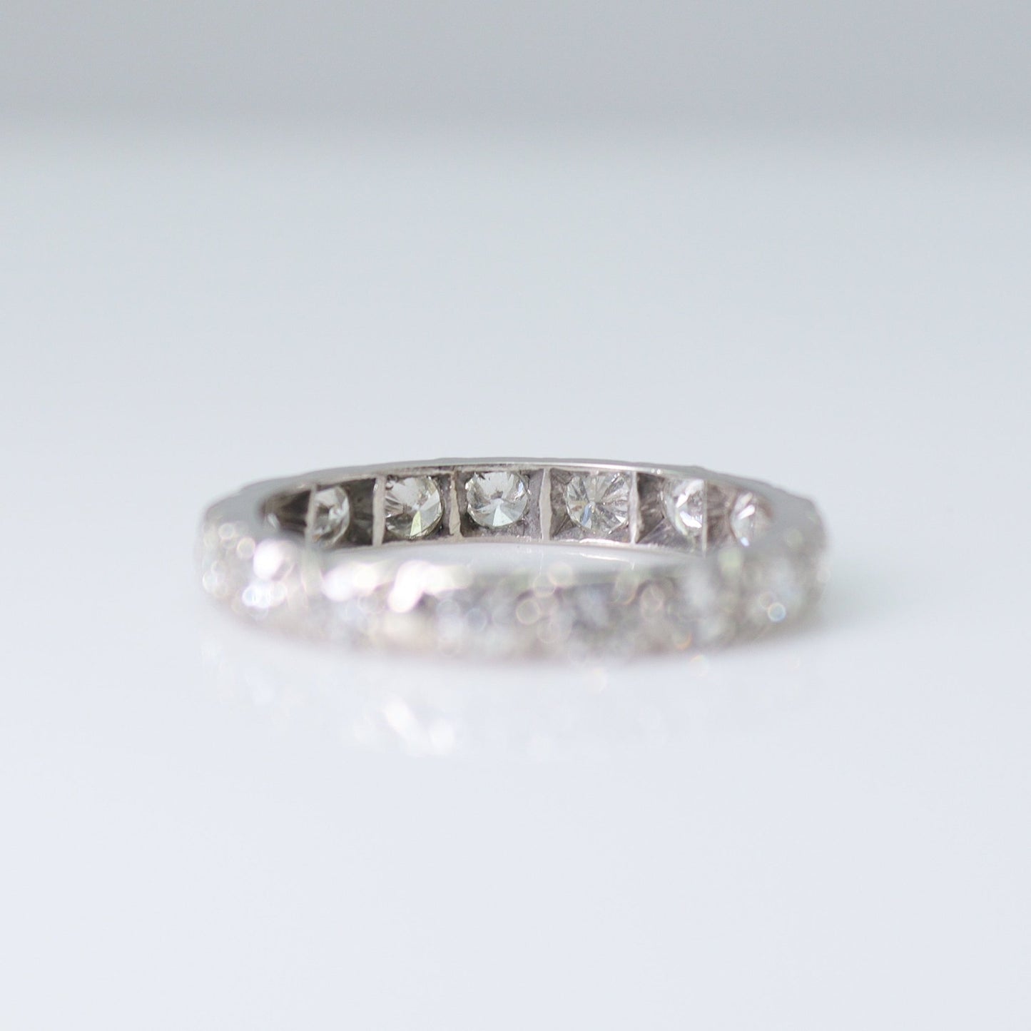 1940's Diamond Eternity Ring Set in Platinum - Friar House