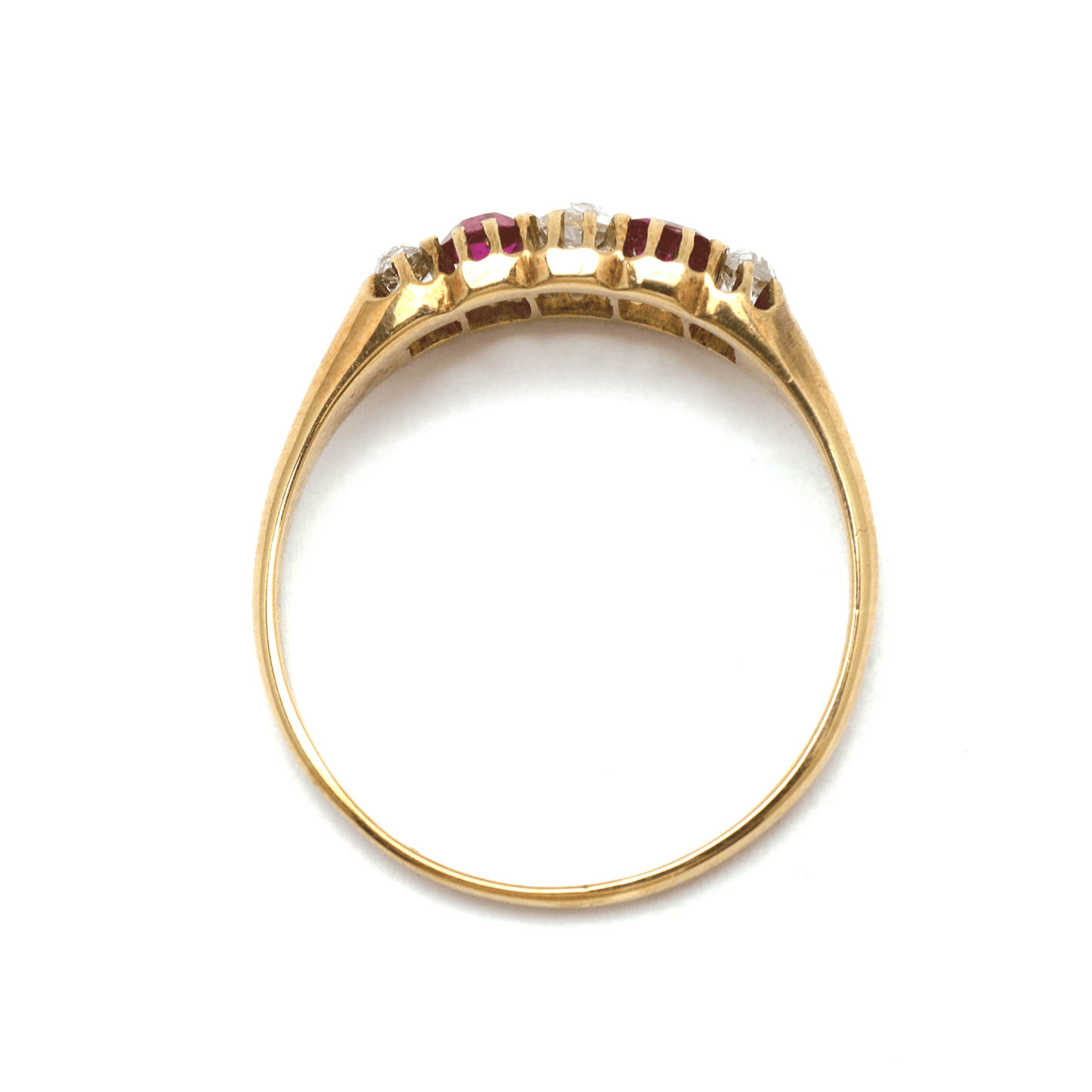 Art Deco 14ct Yellow gold Ruby and Diamond Ring - Friar House