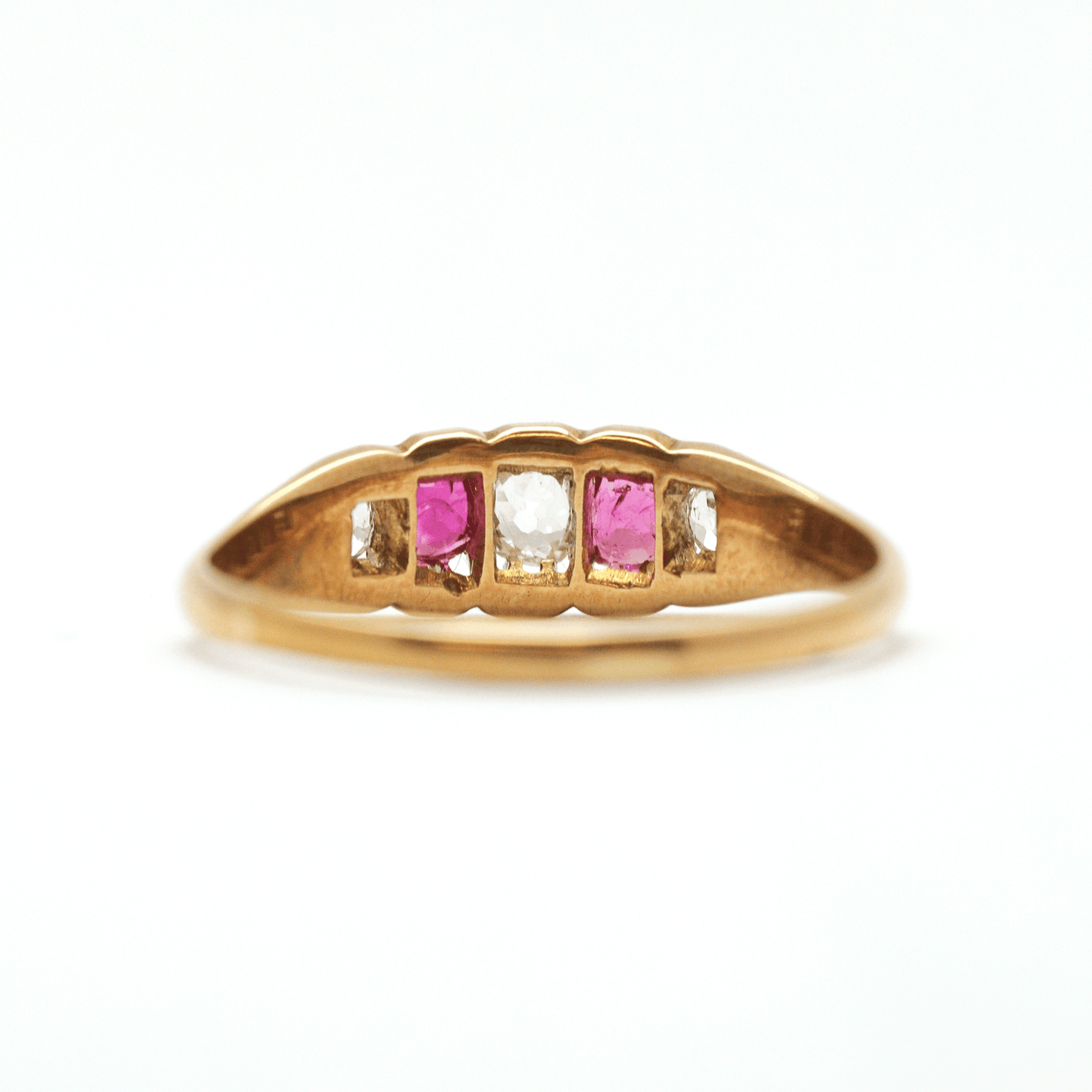 Art Deco 14ct Yellow gold Ruby and Diamond Ring - Friar House