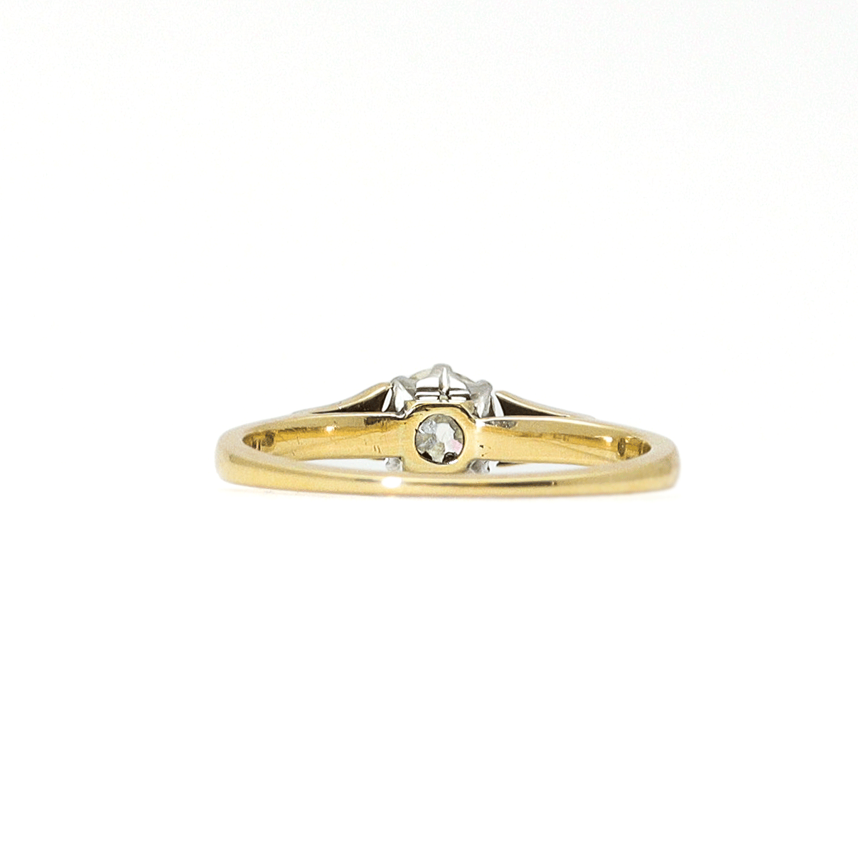 Art Deco 18 Carat Yellow Gold Diamond Solitaire Ring - Friar House