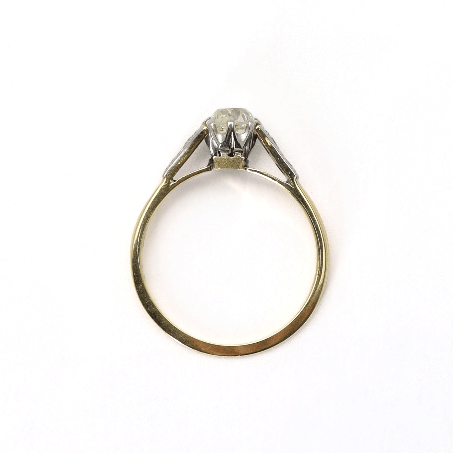 Art Deco 18 Carat Yellow Gold Diamond Solitaire Ring - Friar House