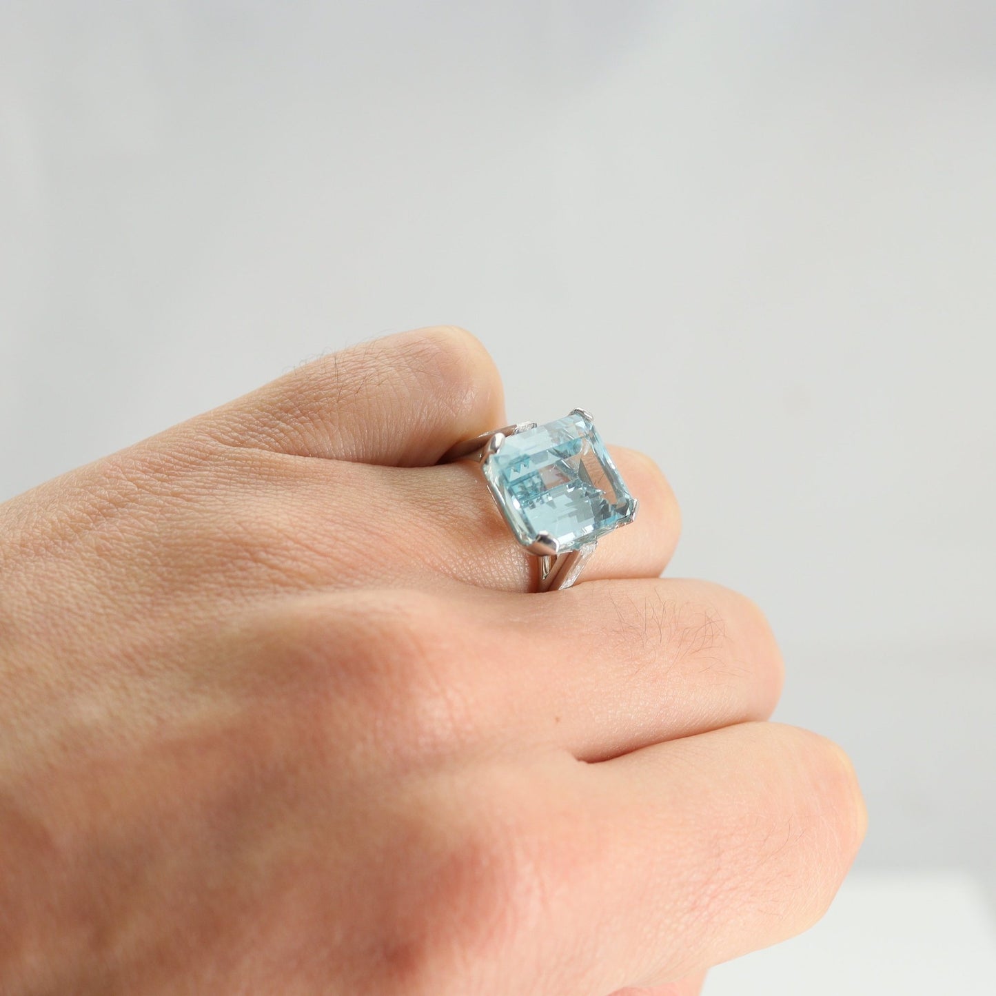 Art Deco Aquamarine and Diamond Ring - Friar House
