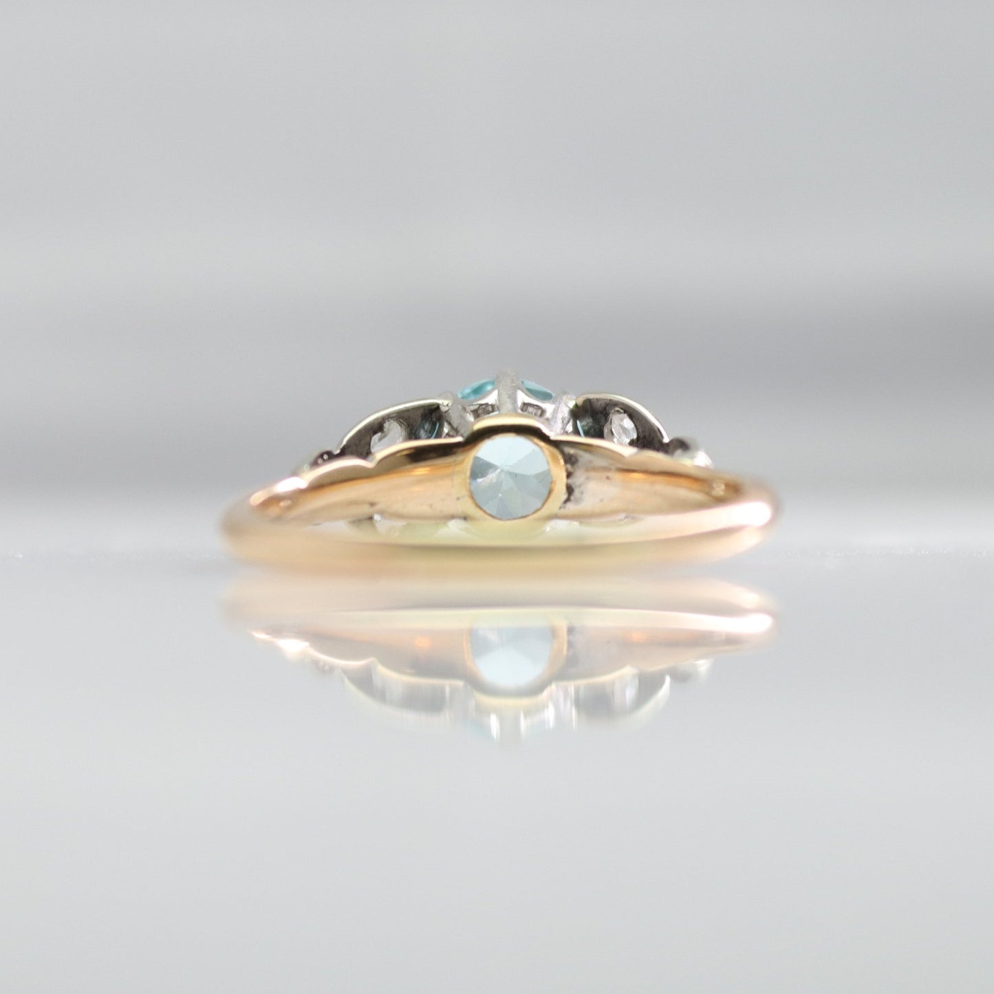 Art Deco Blue Zircon and Diamond Ring - Friar House