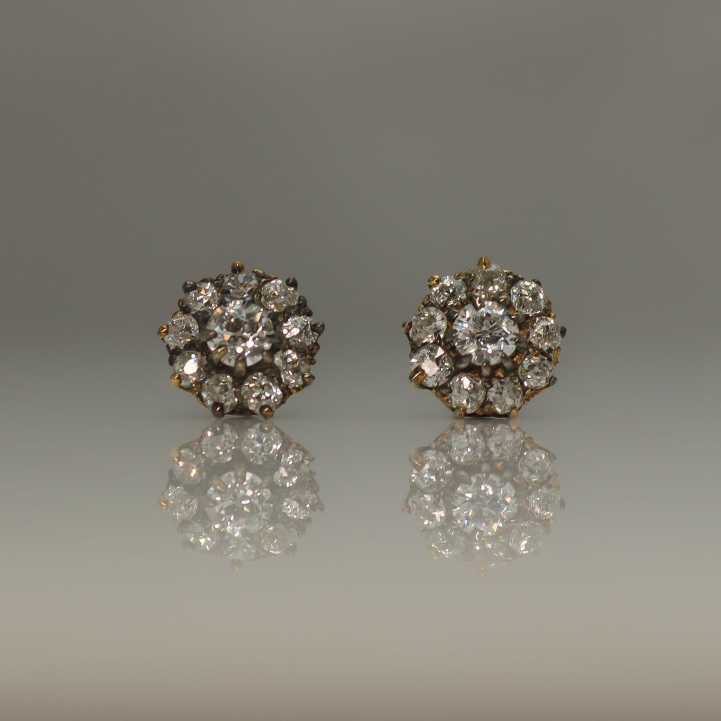 Art Deco Diamond Cluster Earrings - Friar House