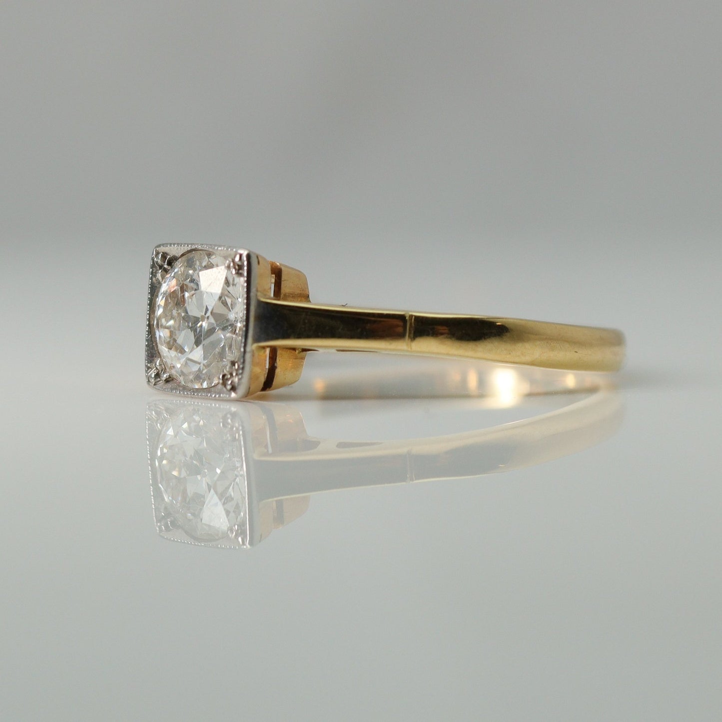 Art Deco Diamond Solitaire Engagement Ring - Friar House