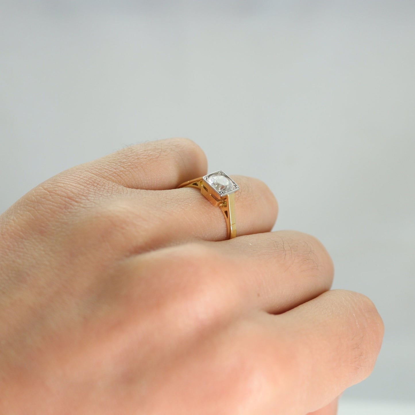 Art Deco Diamond Solitaire Engagement Ring - Friar House