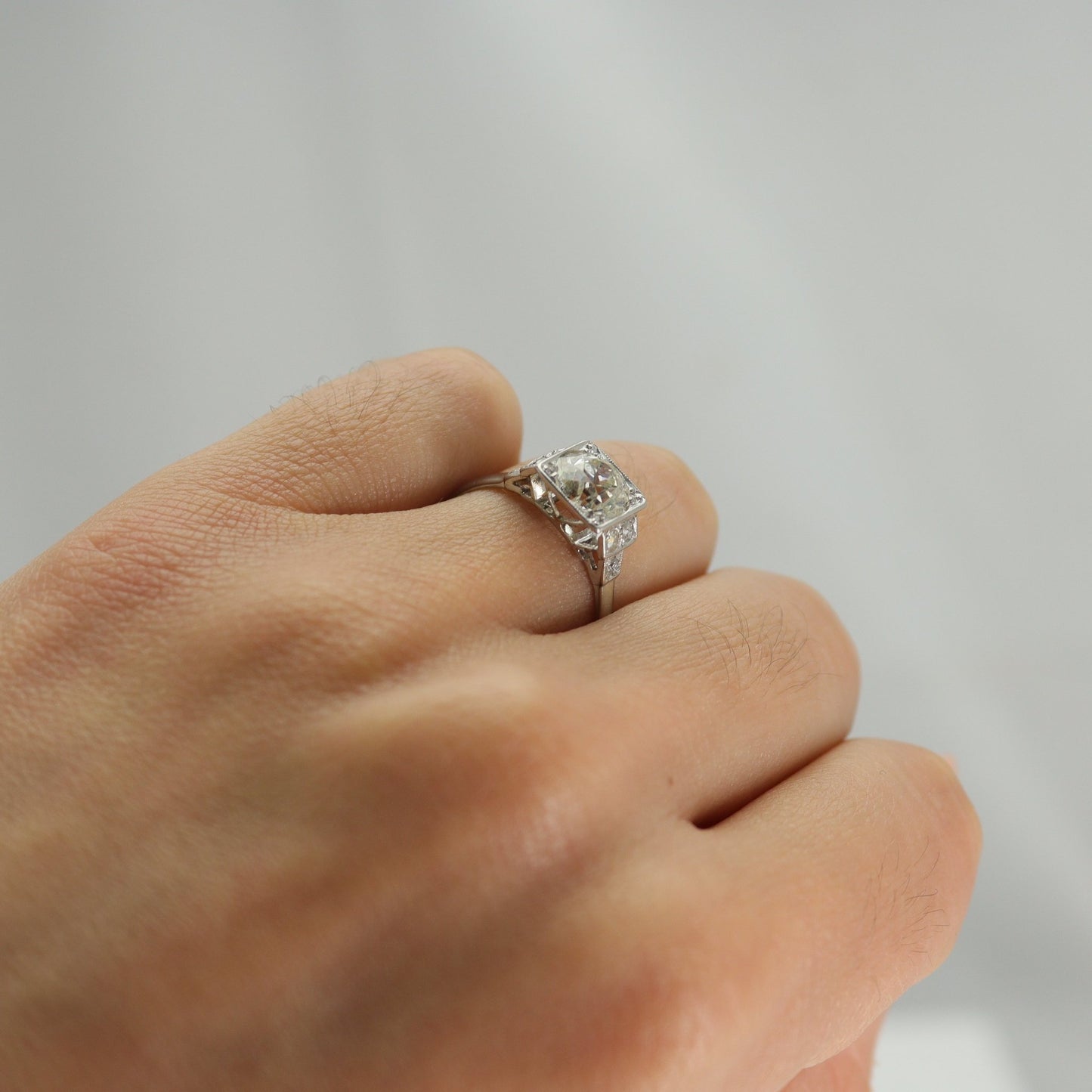 Art Deco Diamond Solitaire Ring - 1.40 carats - Friar House