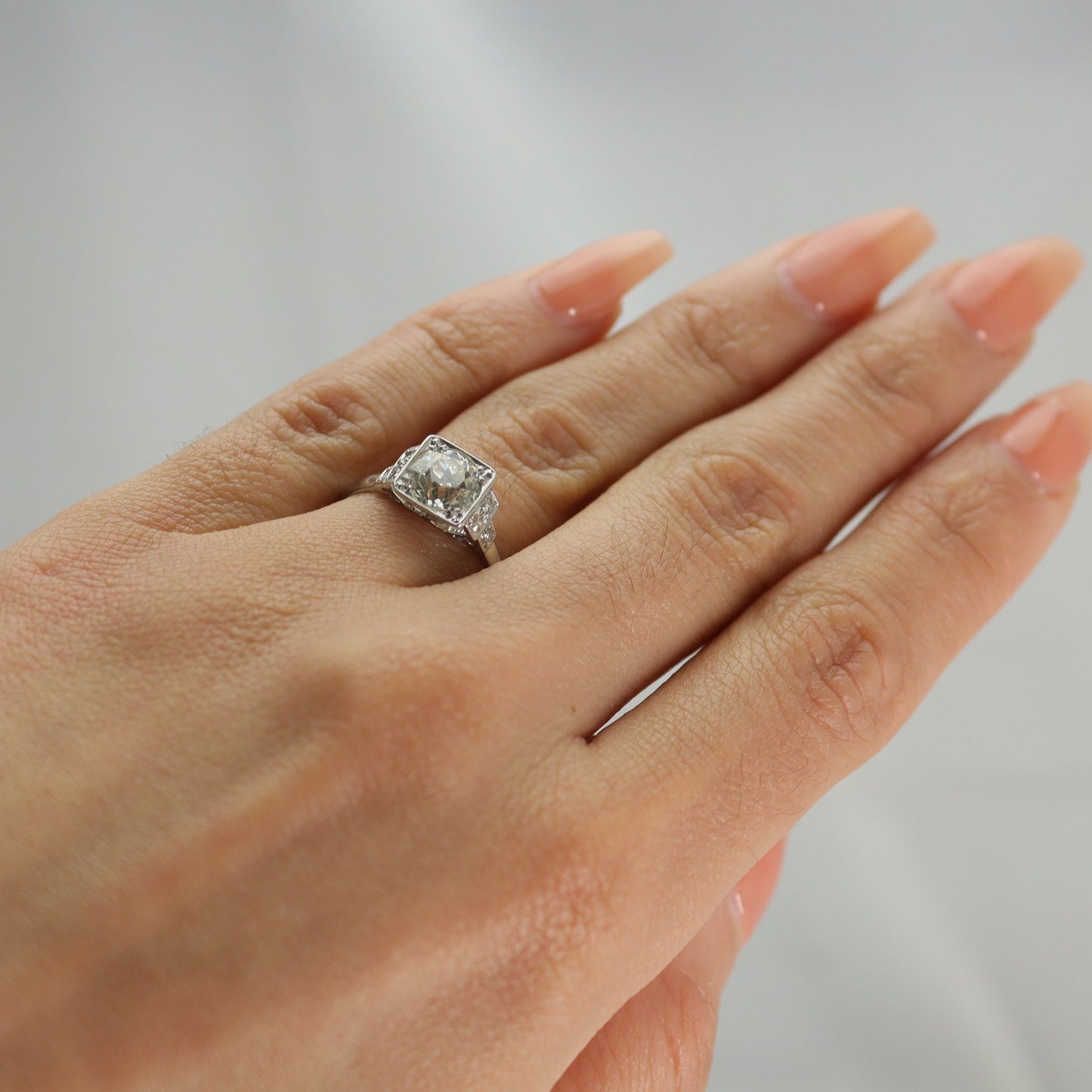 Art Deco Diamond Solitaire Ring - 1.40 carats - Friar House