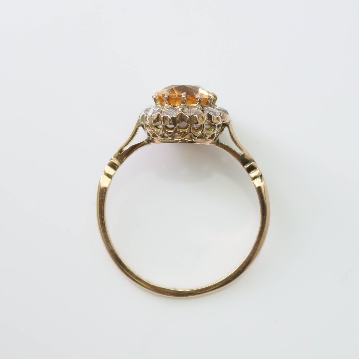Art Deco Golden Topaz and Diamond Ring - Friar House