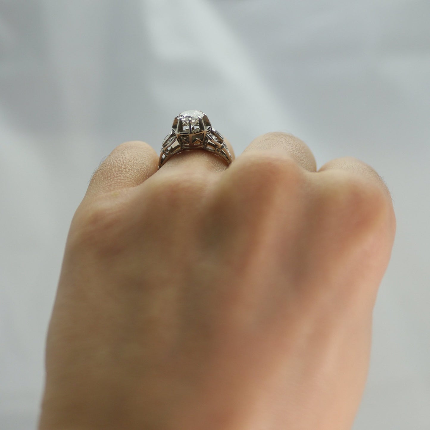 Art Deco Platinum 1 carat Diamond Solitaire Ring - Friar House