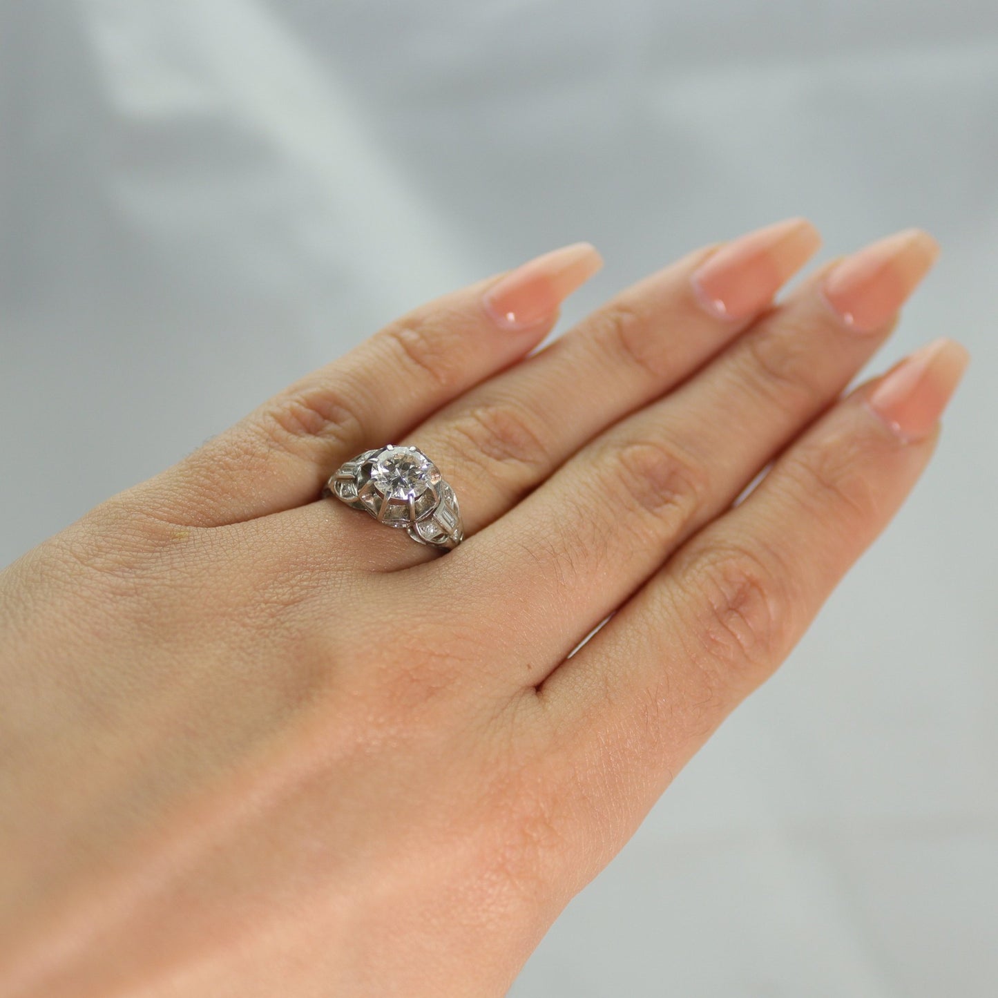 Art Deco Platinum 1 carat Diamond Solitaire Ring - Friar House