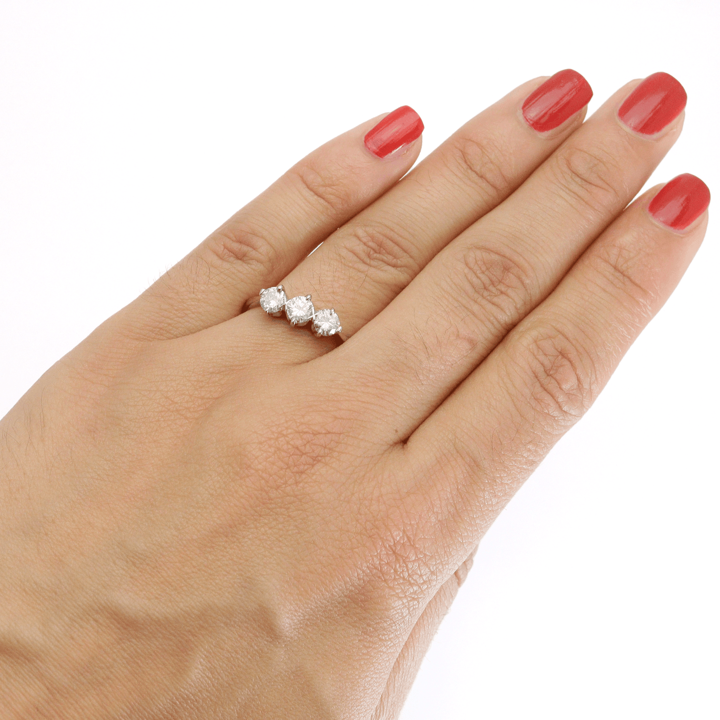 Art Deco Platinum Diamond Three Stone Ring - Friar House