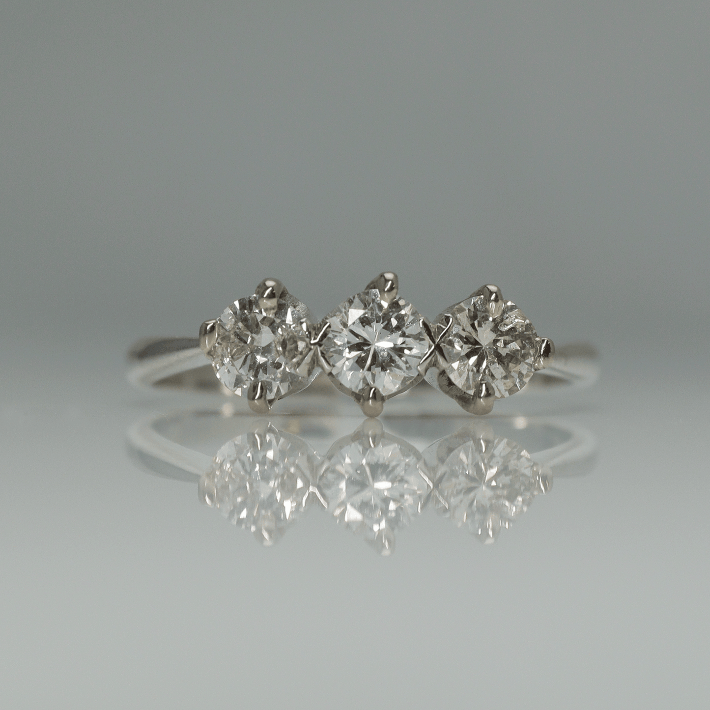 Art Deco Platinum Diamond Three Stone Ring - Friar House