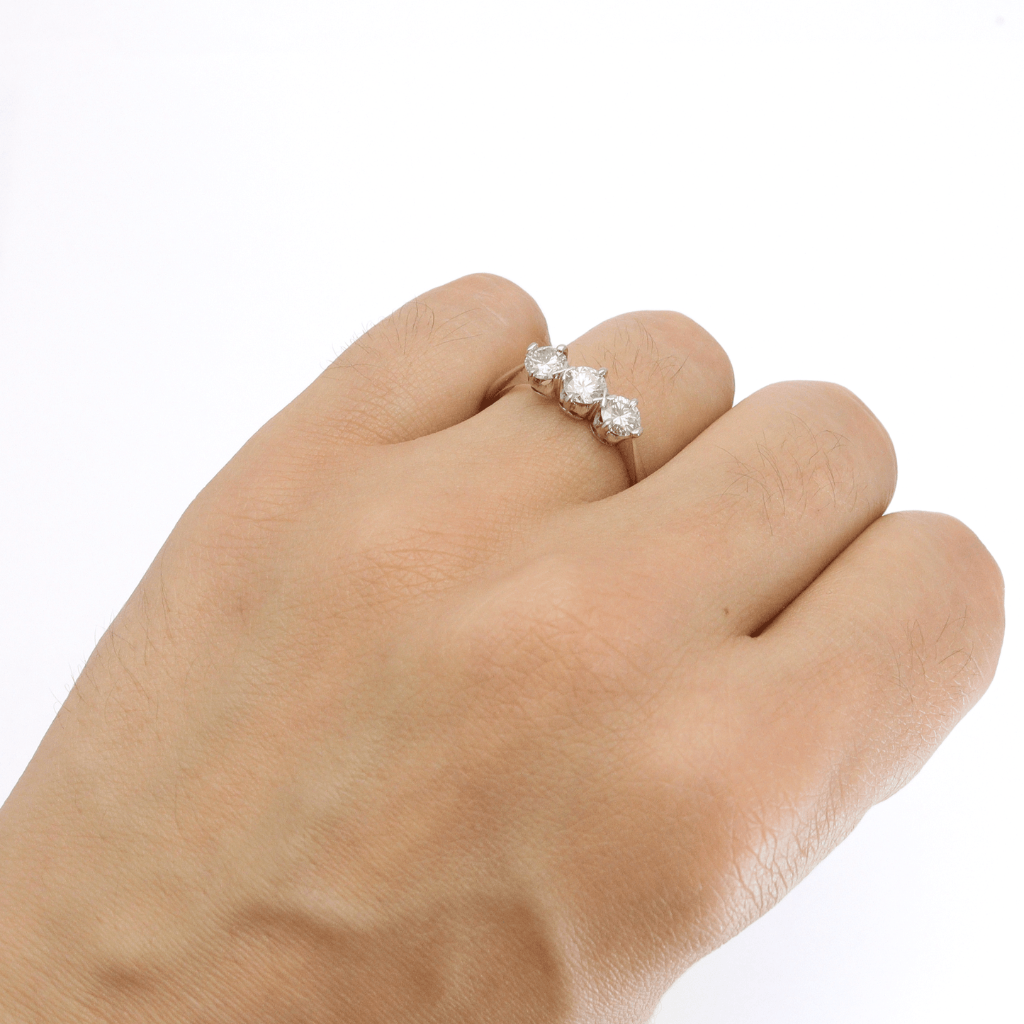 Art Deco Platinum Diamond Three Stone Ring - Friar House