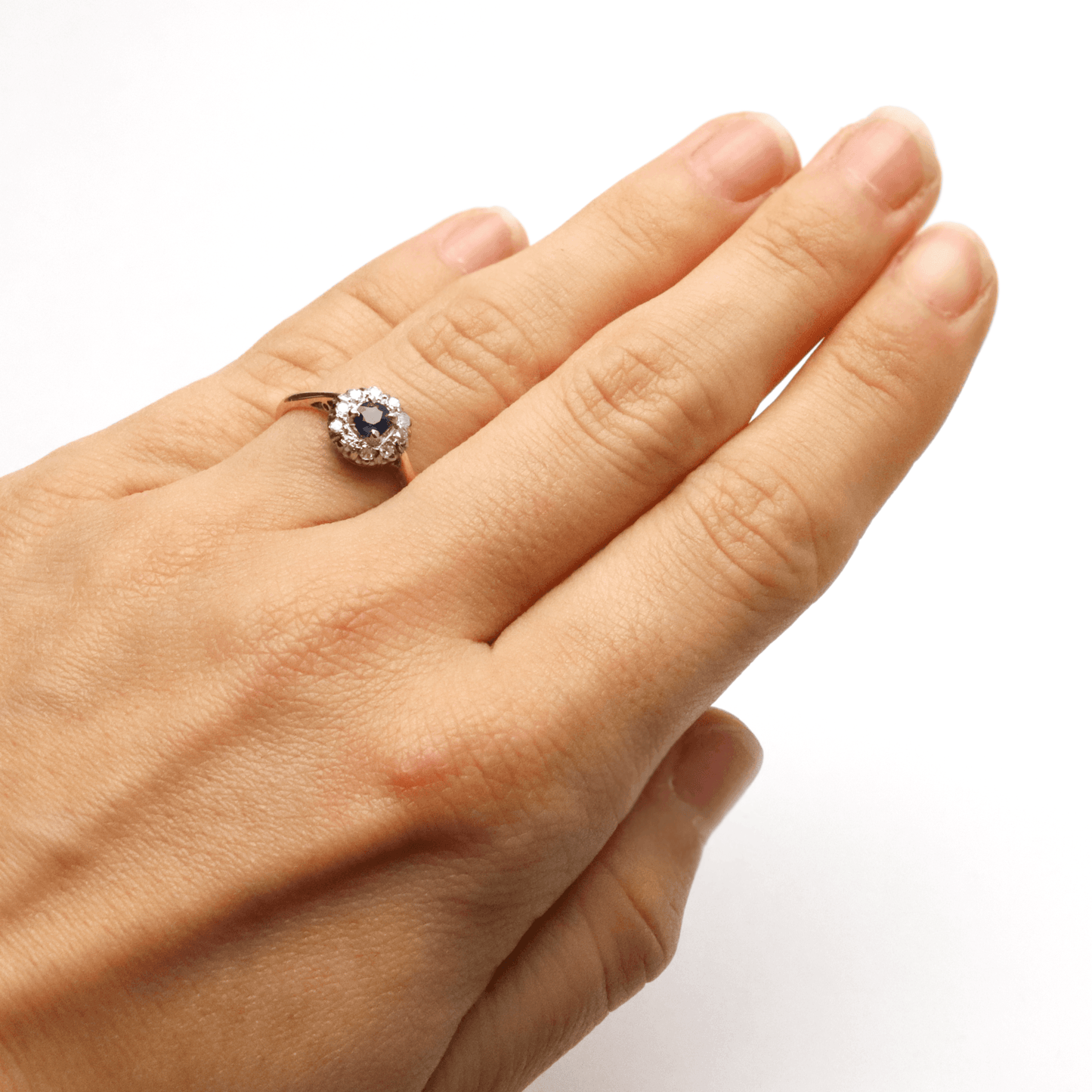Art Deco Sapphire and Diamond Cluster Ring - Friar House