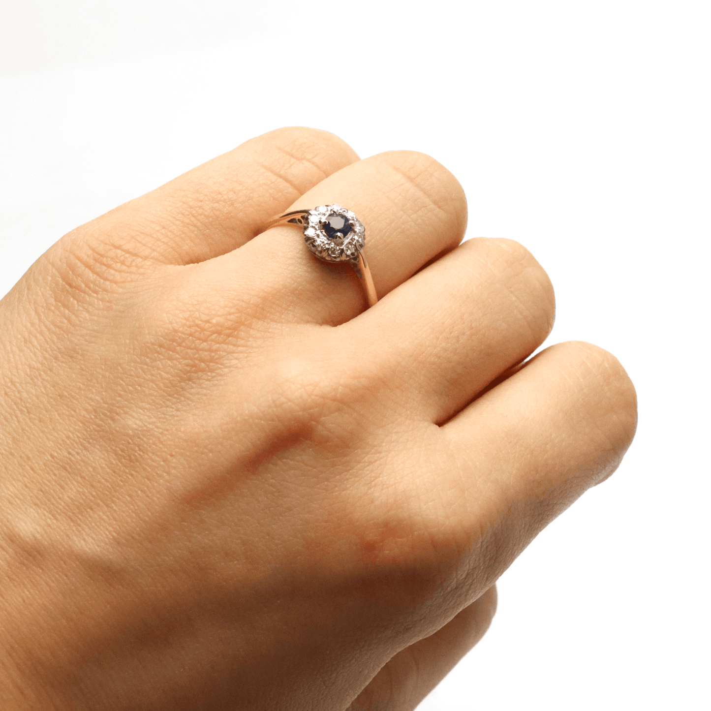 Art Deco Sapphire and Diamond Cluster Ring - Friar House