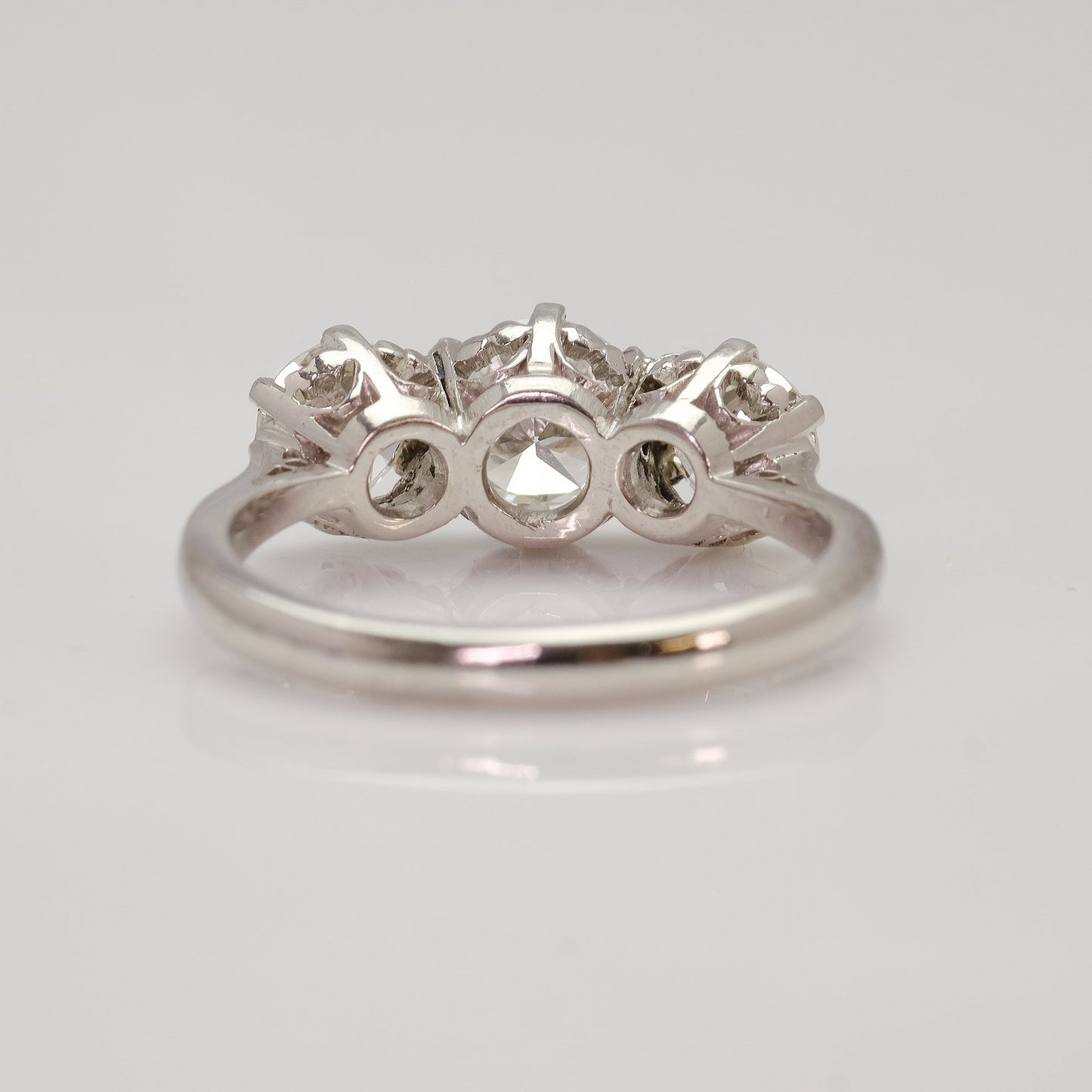 Art Deco White Gold Three Stone Diamond Ring - Friar House