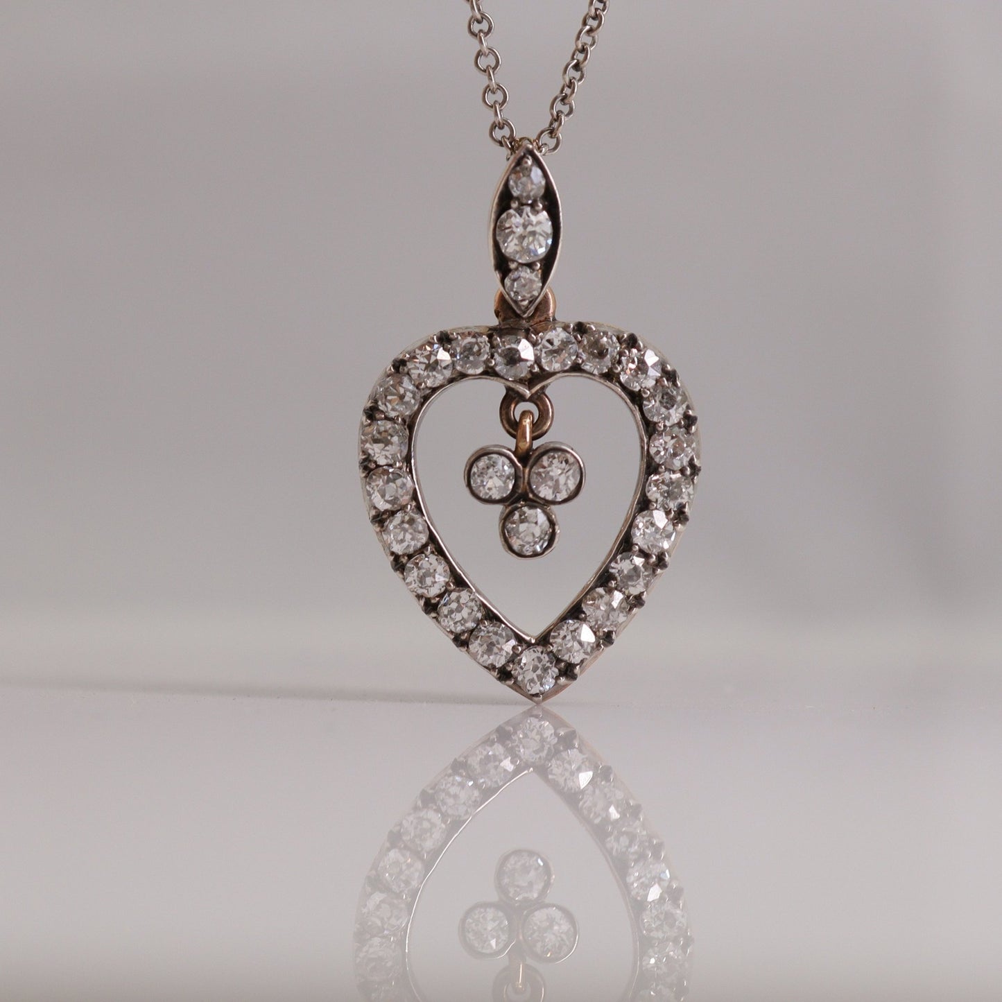 Edwardian Diamond Open Heart Pendant - Friar House