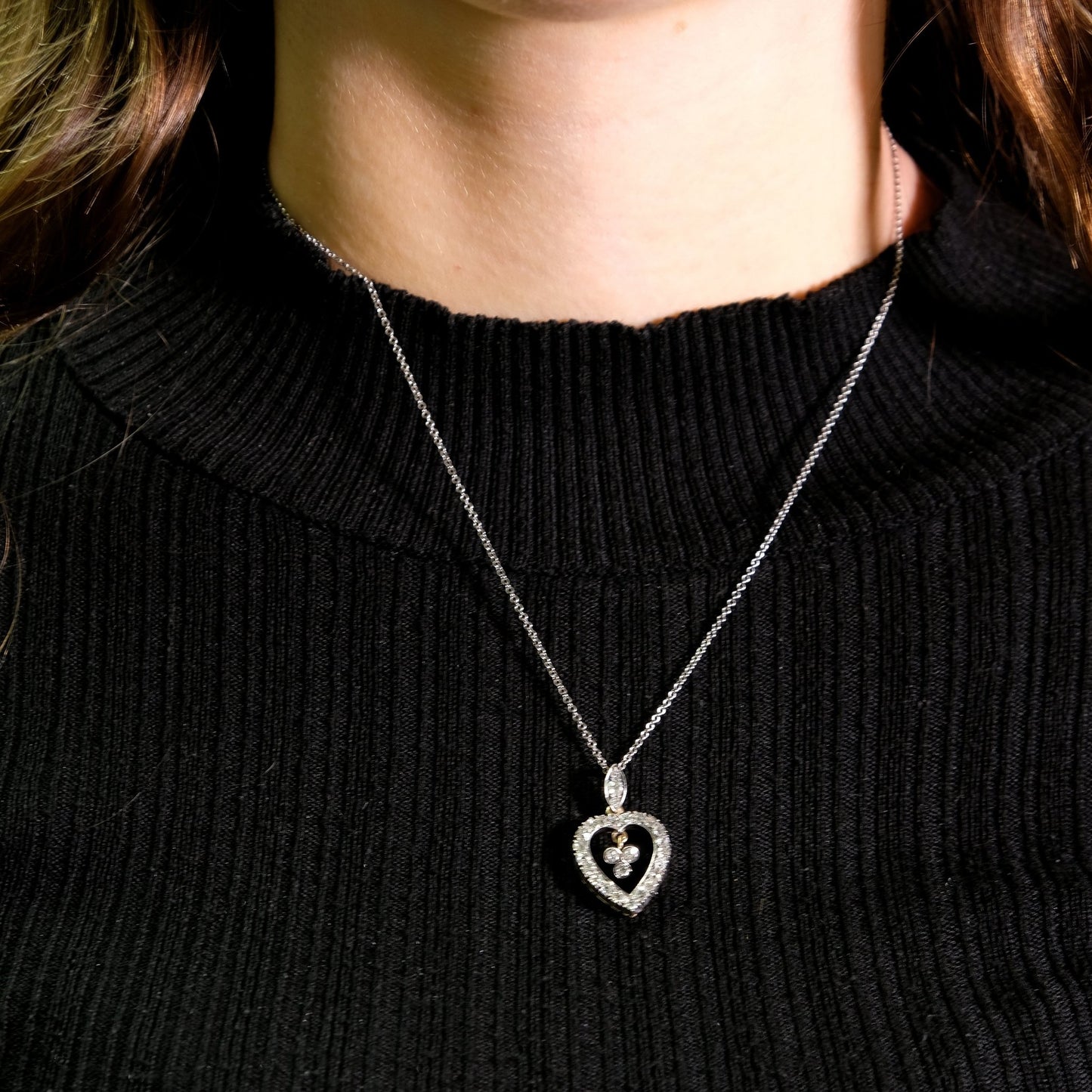 Edwardian Diamond Open Heart Pendant - Friar House