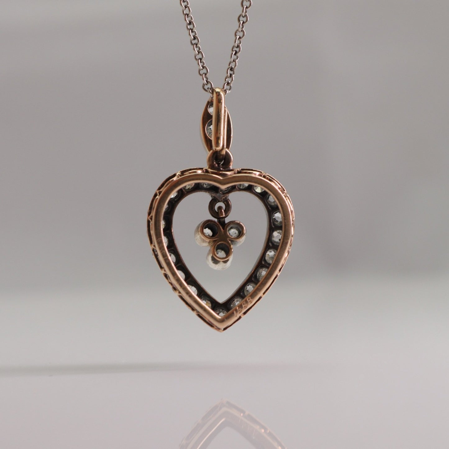 Edwardian Diamond Open Heart Pendant - Friar House