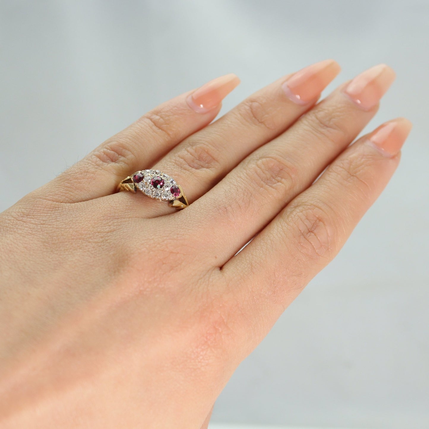 Edwardian Ruby and Diamond Panel Ring - Friar House