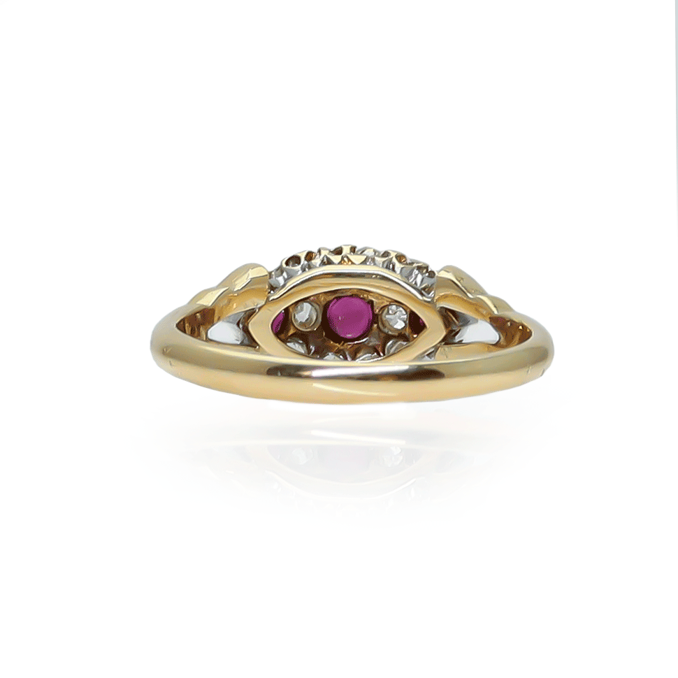 Edwardian Ruby and Diamond Panel Ring - Friar House