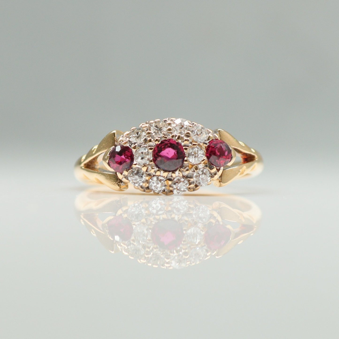 Edwardian Ruby and Diamond Panel Ring - Friar House