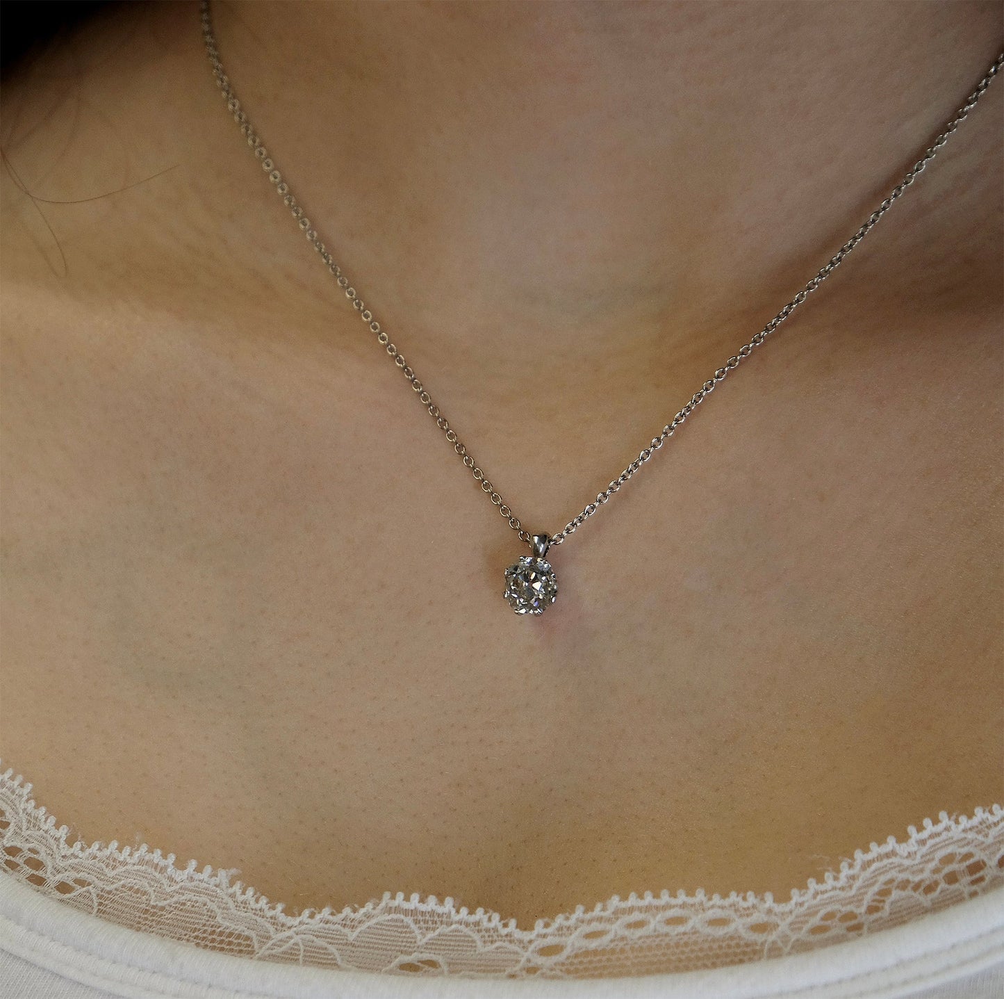 Platinum Diamond Drop Pendant - Friar House
