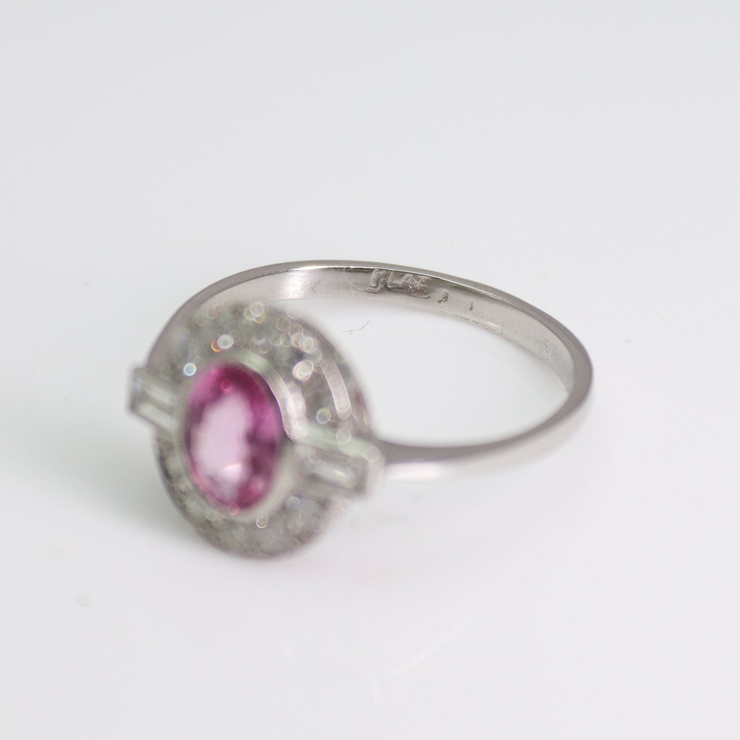 Platinum Pink Sapphire and Diamond Cluster Ring - Friar House